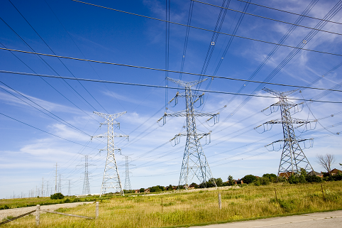 Transmission lines in a field